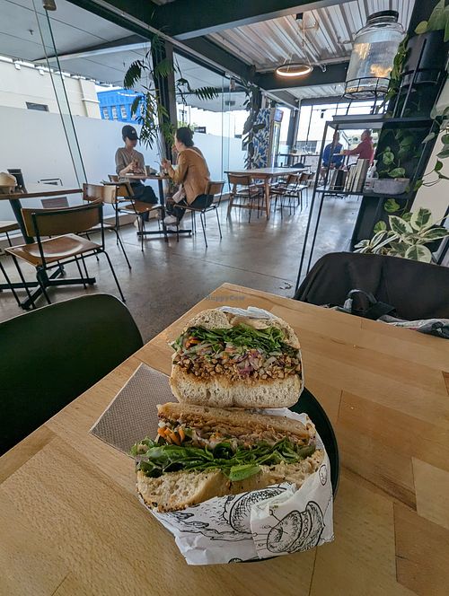 Asian tofu bagel at Beam Me Up Bagels - City in Dunedin