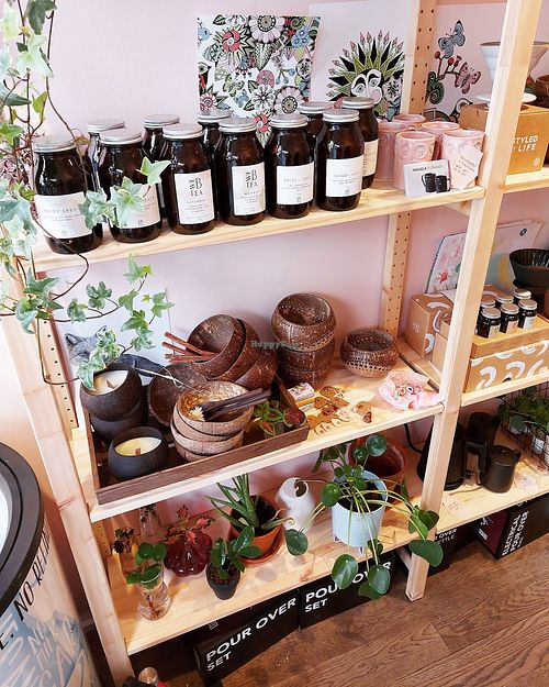 A diverse selection of products from women-owned businesses. Cuttings are also for sale 😍 at Misspresso in Stockholm