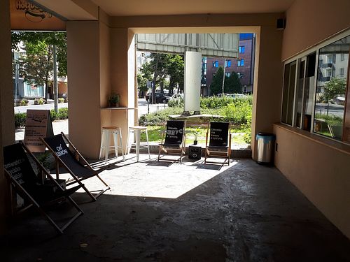 Outside at Hot Doggie in Gdynia