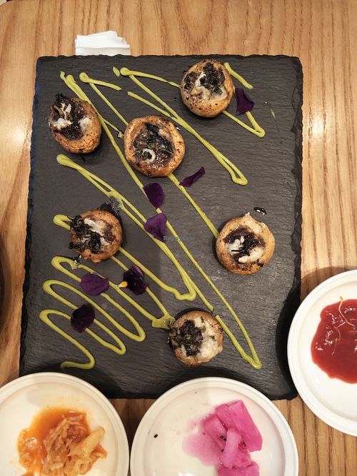 Cheese stuffed mushroom. at Vegegood 素来很好 in Shanghai