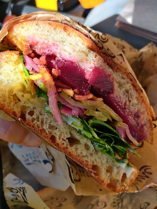 Pickled beet sandwich at Dune in Los Angeles