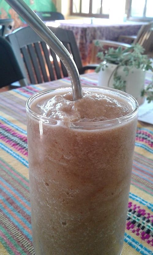 Coffee Frappe sweetened with Dates at Salud Para Vida in San Pedro La Laguna
