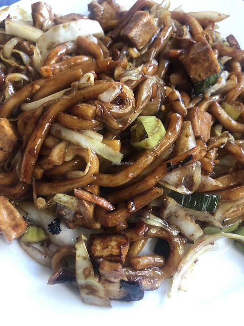 udon noodles with tofu at Tasty Corner in Ljubljana