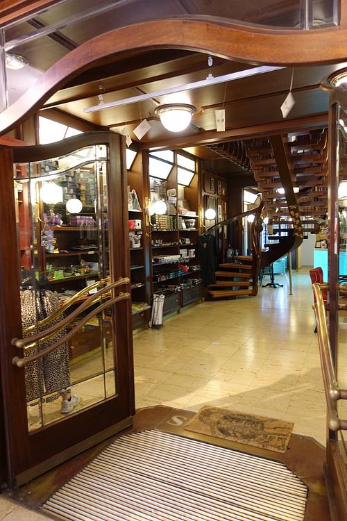 Entrance of the Café at Phoenix Book Café in Klagenfurt
