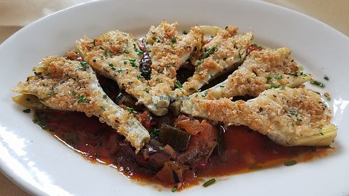 Vegan optional roasted artichoke hearts at Sonoma Wine Shop - La Bodega in Sebastopol