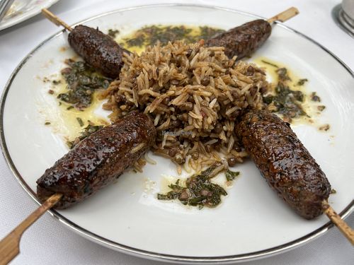 Vegan black sheep faux lamb and impossible beef brochettes   at Sonoma Wine Shop - La Bodega in Sebastopol