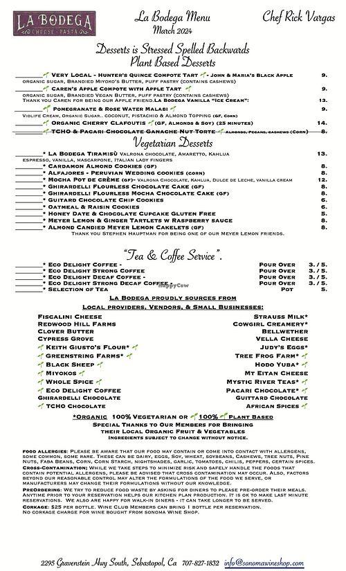 Desserts is Stressed spelled backwards. at Sonoma Wine Shop - La Bodega in Sebastopol