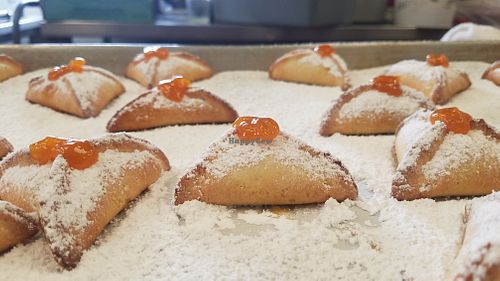 Organic Apricot Hamantaschen for Purim. at Sonoma Wine Shop - La Bodega in Sebastopol