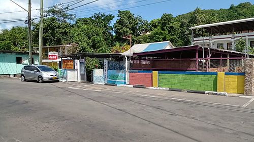 Outside the restaurant at Patrick's in St Georges