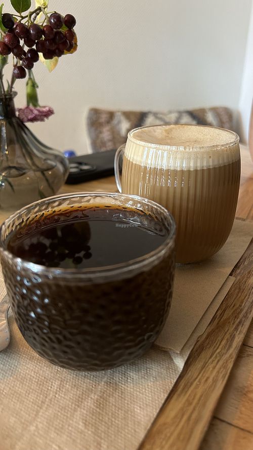 Filter coffee, two options: with and without milk  at Las in Zakopane