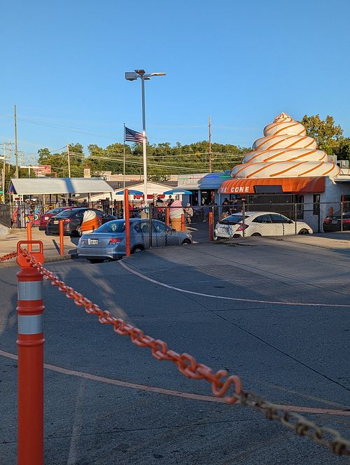 Drive thru lane at The Cone in West Chester