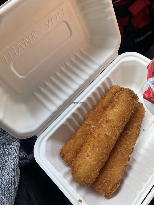 Peeping the Vegan 🌱 Fried Cheese Sticks   at Indigo Burger in Newark
