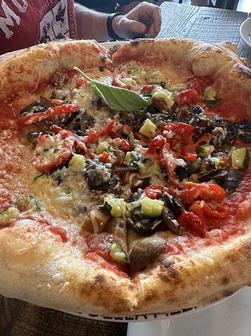 Vegan veggie pizza  at La LeGGenda in Miami Beach