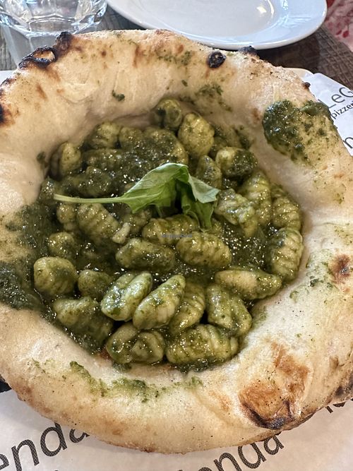 Vegan pesto gnocchi  at La LeGGenda in Miami Beach