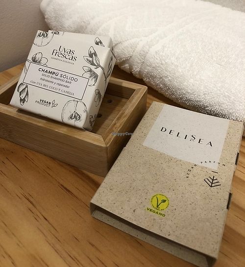 Some toiletries (perfume and solid shampoo)  at Molino del Corregidor in San Roman De Cameros