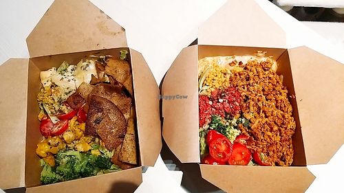 Box with Kebap (left), Box with Schawarma (right) at Die Grüne Bude in Dortmund