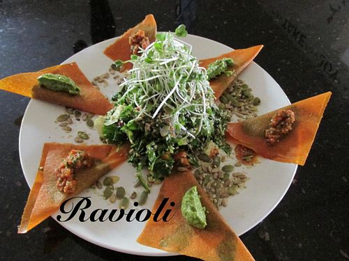 Ravaoli at Chef Sara's Raw Vegan Academy and Cafe in Cave Creek