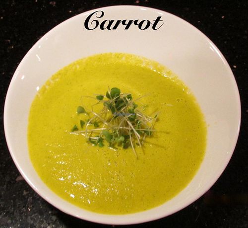 Carrot Ginger Soup at Chef Sara's Raw Vegan Academy and Cafe in Cave Creek