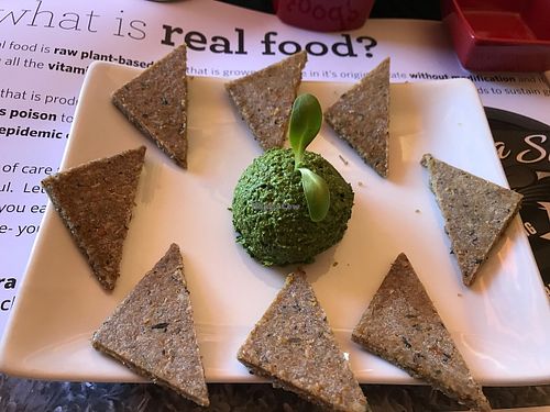 Spinach Pate  at Chef Sara's Raw Vegan Academy and Cafe in Cave Creek