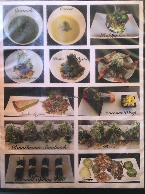 Menu at Chef Sara's Raw Vegan Academy and Cafe in Cave Creek