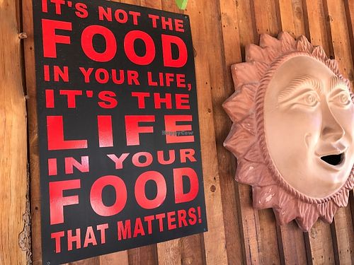 Outside  at Chef Sara's Raw Vegan Academy and Cafe in Cave Creek