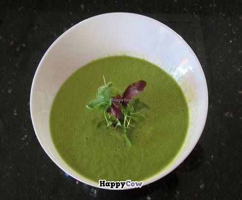 Spinach soup at Chef Sara's Raw Vegan Academy and Cafe in Cave Creek