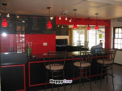 Inside the restaurant at Chef Sara's Raw Vegan Academy and Cafe in Cave Creek