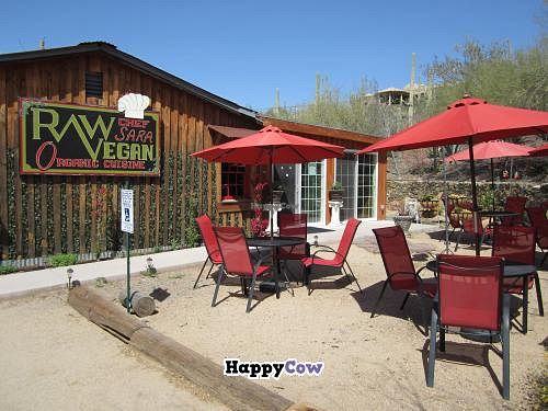 Patio at Chef Sara's Raw Vegan Academy and Cafe in Cave Creek