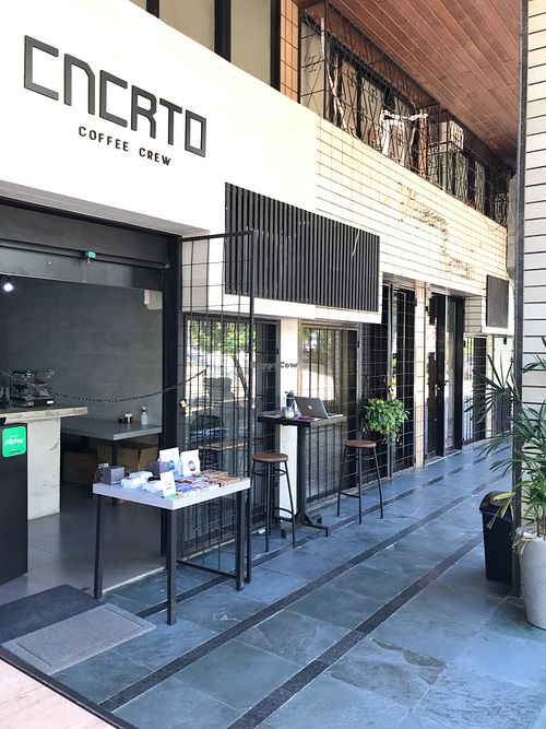 Main entrance at Concreto Coffee Crew in Brasilia