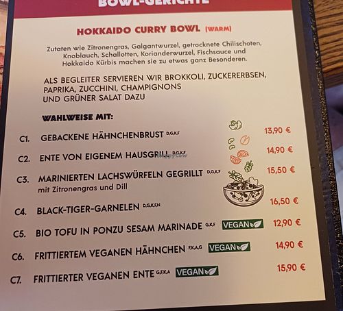 Menu at Mr Tu in Cottbus