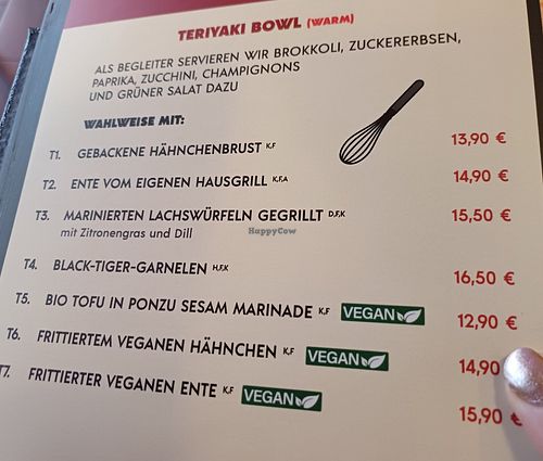 Menu at Mr Tu in Cottbus