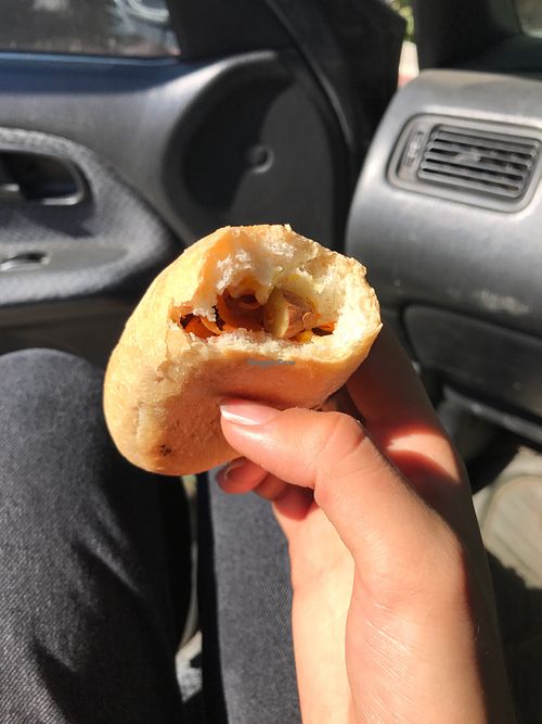 Carrot + dried apricot and almond pie at Katin Hleb - Катин Хлеб in Irkutsk