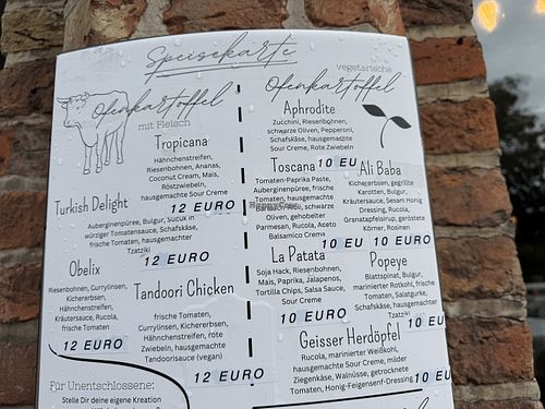 menu  at Kartoffelspeicher in Luebeck