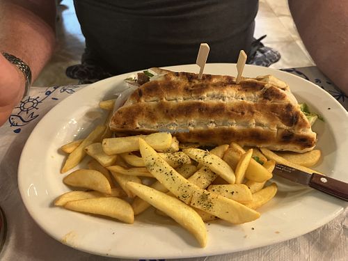 Gyros in a wrap   at Zorbas in Zakynthos