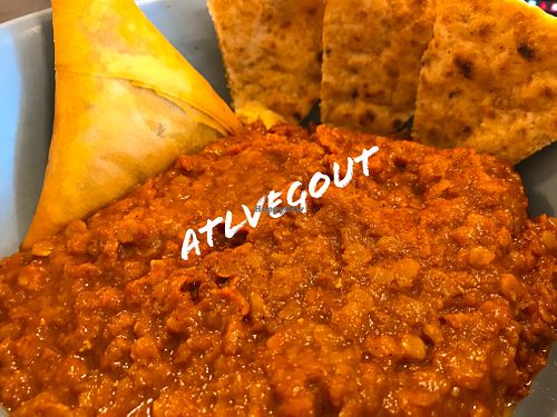 Misir wot, sambusa and pita  at Tigi's in Stone Mountain