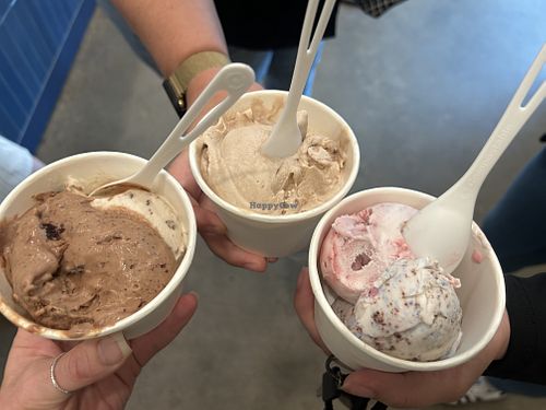 German chocolate and butter pecan, common roll cheesecake, and birthday cake and raspberry swirl.   at Babes in Sacramento