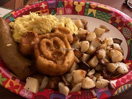 Plant based harvest with vegan egg, waffle, and sausage  at Walt Disney World - Centertown Market in Lake Buena Vista