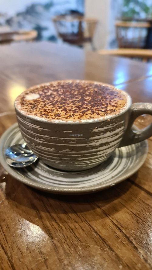 Almond milk cap at The Vegan Club in Carlton North