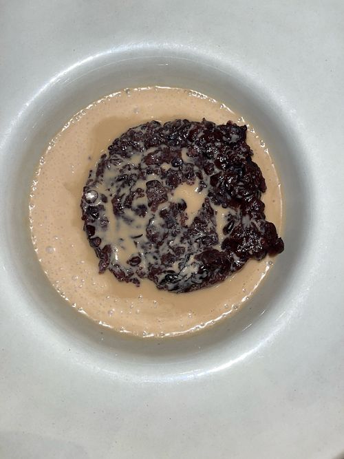 Black rice pudding   at La Balinaise in Cahors