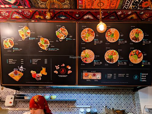 Menu board at BESH at BESH in Berlin