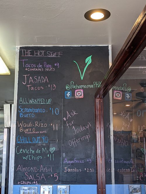 All vegan menu at Pachamama in Phoenix