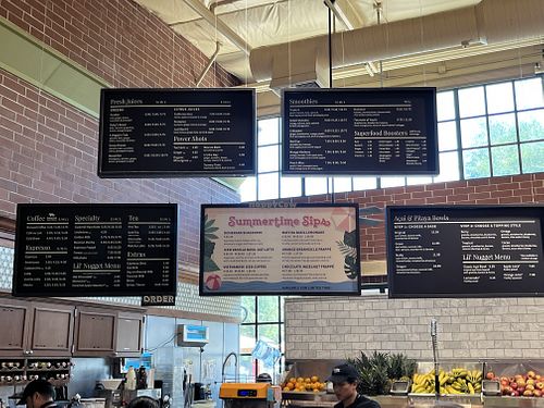 Cafe / Juice bar menu   at Nugget Markets in Davis