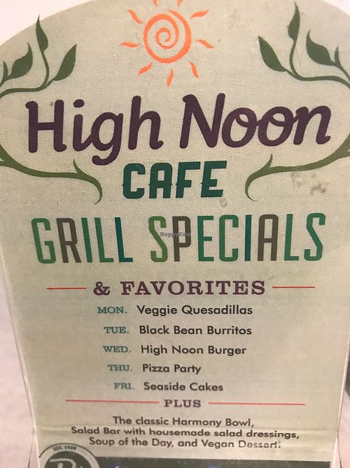 Menu - July 2017 at High Noon Cafe in Jackson