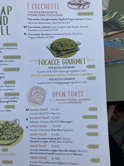 Open toasts and Cicchetti at Jack Fruit in Verbania