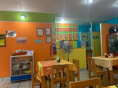 Inside, facing the kitchen at Mónica Restaurant Hindú in Oaxaca