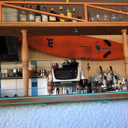 the bar:) at Surf Corner Veggie Tapas Cafe in Lanzarote