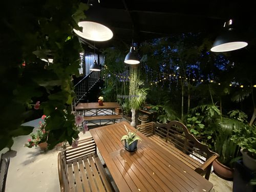Ask to sit here instead of convincing yourself that the tables by the main road are al fresco   at Yumantra in Greenslopes