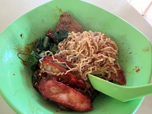 No.3 on the menu char Siew kolo mee $3.50 3.5/5 not a fan of the char Siew  at FZ Vegetarian 风竹 in East Singapore