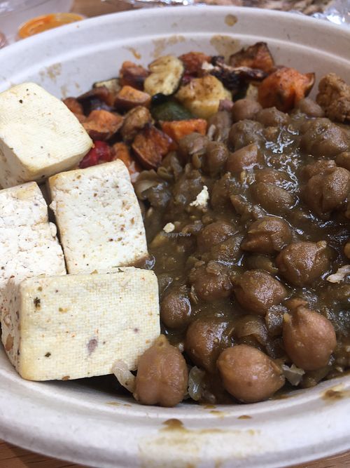 Perfect balance bowl- tofu, brown basmati, chickpea masala at Choolaah in Pittsburgh
