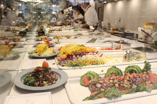 Lineup of delis at Blue Globe in Tokyo